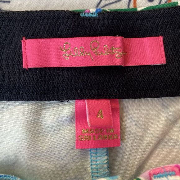 Lilly Pulitzer Pants Size 4 Multicolor Floral Tropical Straight Stretch Pockets - Picture 10 of 12